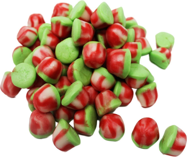 Watermelon twist kisses candy from Mijn winkel featuring colorful, fruity jelly candies shaped in watermelon twists.