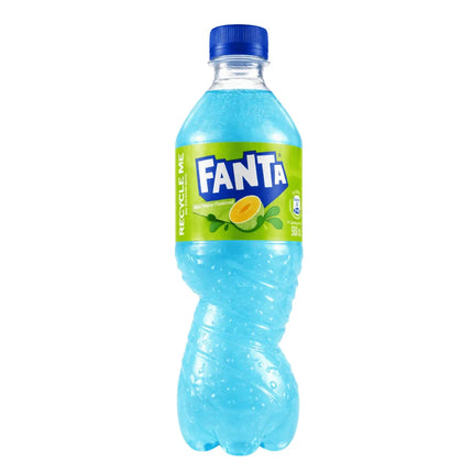 Fanta Hami Melon 500ml bottle with vibrant orange and green label, showcasing the melon flavor and refreshing beverage inside.
